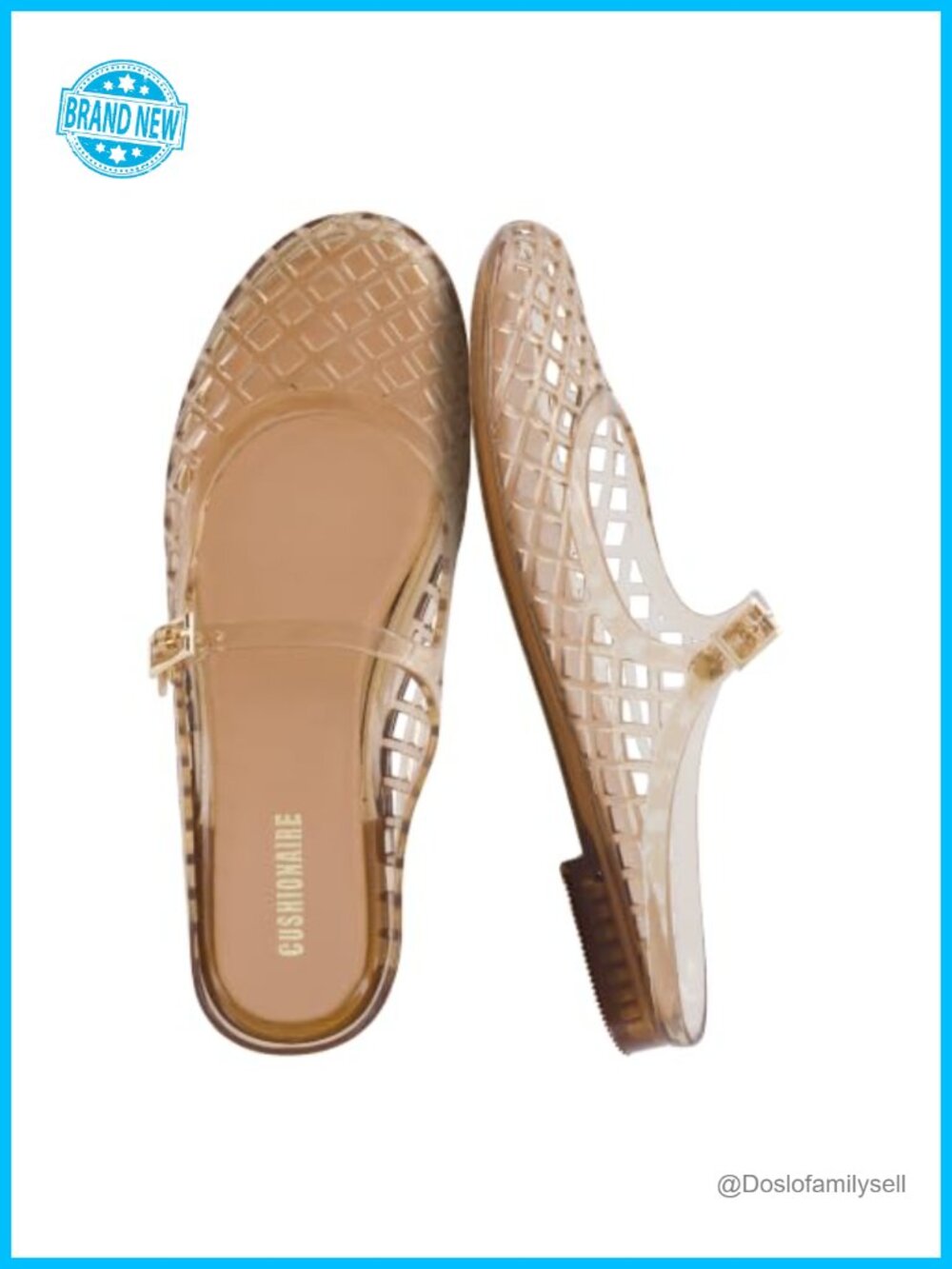 CUSHIONAIRE Java Jelly Flats Adjustable Strap Closed Toe Mule Women